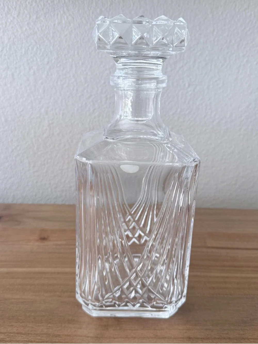 Vintage Cristal d’Arques France mid-century modern lead crystal decanter